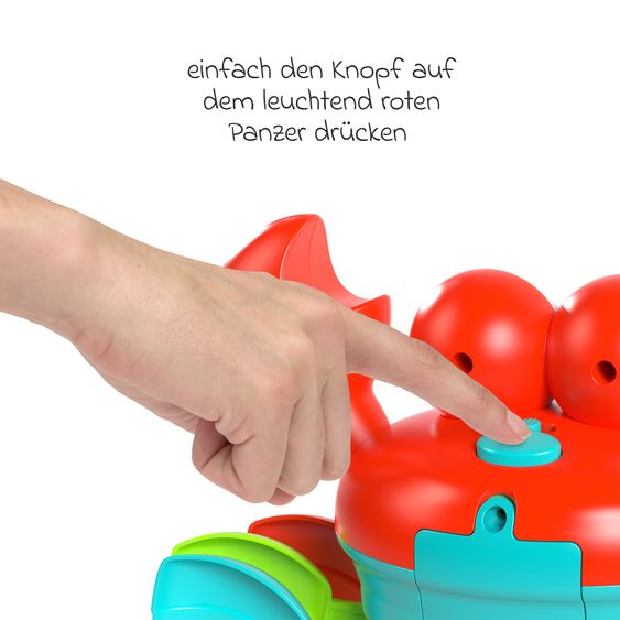 Bright Starts Interaktivel Krabbel- und Musikspielzeug Rockin Crawling Crab mit Musik & Tanzfunktion - Rot