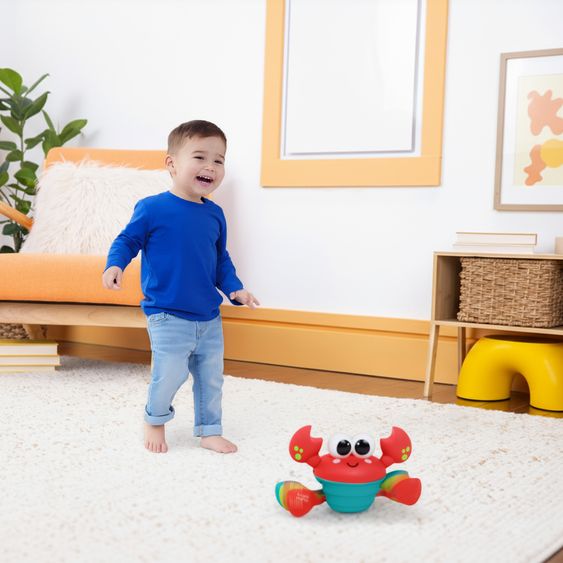 Bright Starts Interaktivel Krabbel- und Musikspielzeug Rockin Crawling Crab mit Musik & Tanzfunktion - Rot