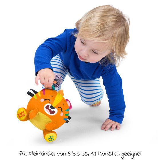 Bright Starts Interaktives Krabbel- und Musikspielzeug Bop Around™ Crawl & Chase Pal Tiger hüpft, tanzt & spielt lustige Melodien - Gelb