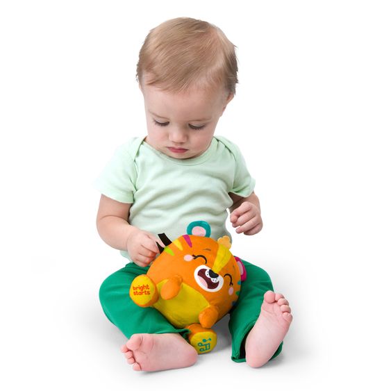 Bright Starts Interaktives Krabbel- und Musikspielzeug Bop Around™ Crawl & Chase Pal Tiger hüpft, tanzt & spielt lustige Melodien - Gelb
