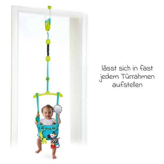 Bright Starts Türhopser Deluxe mit gepolstertem Sitzring, stabiler Türklammer & 4 Spielzeuge - Bunt