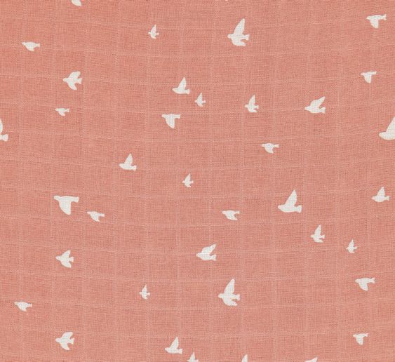 Briljant Baby Einschlag- & Mulltuch 2er Pack 120 x 120 cm - Organic Cotton - Birds - Ash Rose
