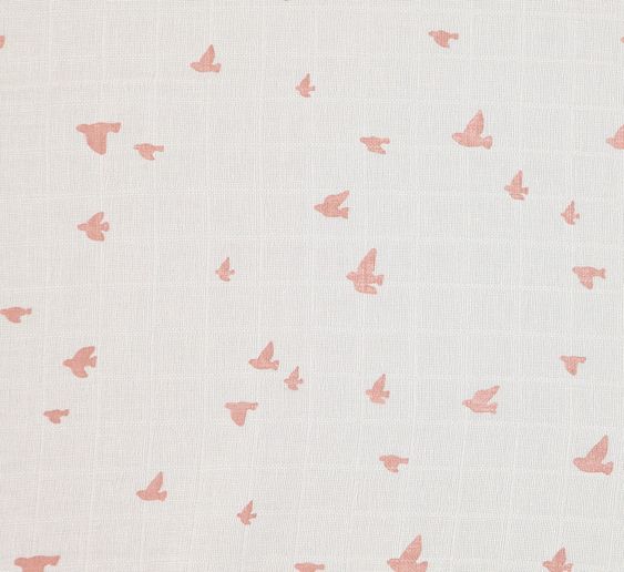 Briljant Baby Einschlag- & Mulltuch 2er Pack 120 x 120 cm - Organic Cotton - Birds - Ash Rose