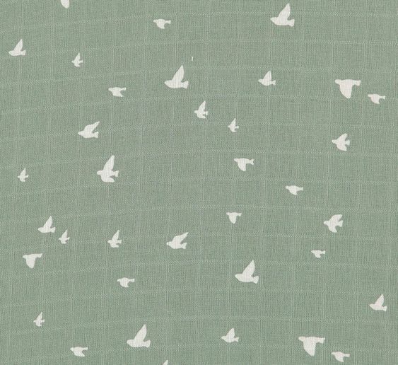 Briljant Baby Einschlag- & Mulltuch 2er Pack 120 x 120 cm - Organic Cotton - Birds - Chinois Green
