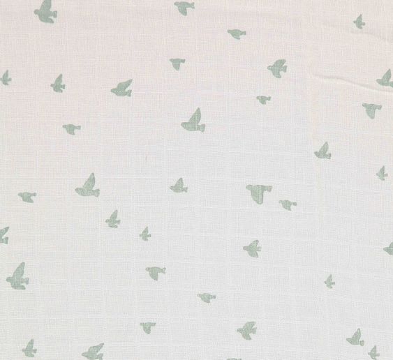 Briljant Baby Einschlag- & Mulltuch 2er Pack 120 x 120 cm - Organic Cotton - Birds - Chinois Green