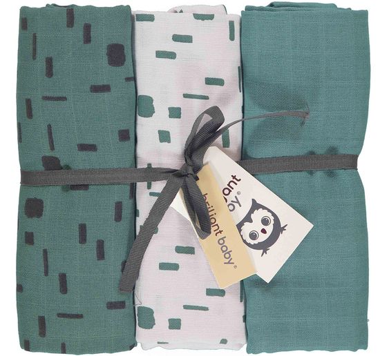 Briljant Baby Einschlag- & Mulltuch 3er Pack 120 x 120 cm - Art - Artic