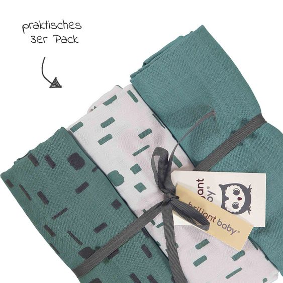 Briljant Baby Einschlag- & Mulltuch 3er Pack 120 x 120 cm - Art - Artic