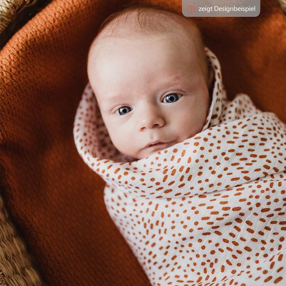 Briljant Baby Einschlag- & Mulltuch / Pucktuch 2er Pack 120 x 120 cm - Minimal Dots - Weiß Grau