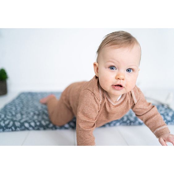 Briljant Baby Krabbeldecke 80 x 100 cm - Botanic - Organic Cotton - Blau