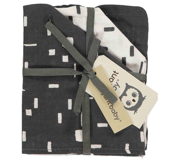 Briljant Baby Mull-Waschhandschuh 3er Pack 17 x 20 cm - Art - Dark Grey
