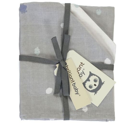 Briljant Baby Mull-Waschhandschuh 3er Pack 17 x 20 cm - Sunny - Grau