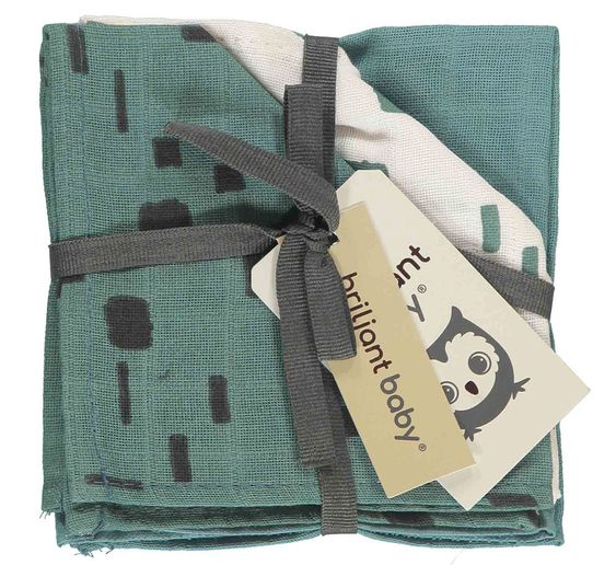 Briljant Baby Mull-Waschlappen / Pflegetuch 3er Pack 30 x 30 cm - Art - Artic