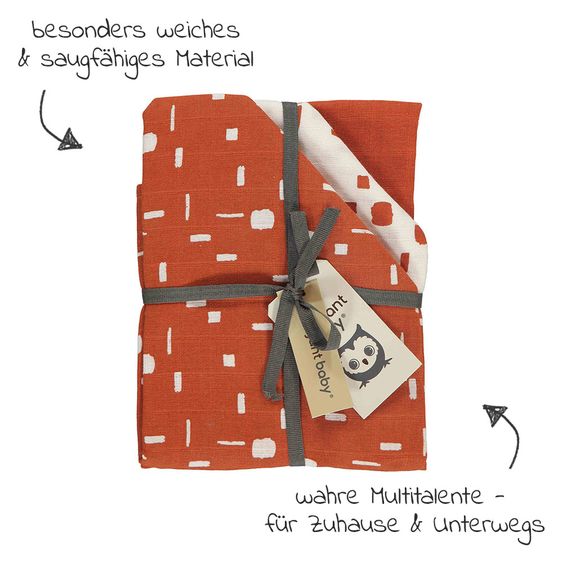 Briljant Baby Mullwindeln 3er Pack 70 x 70 cm - Art - Picante