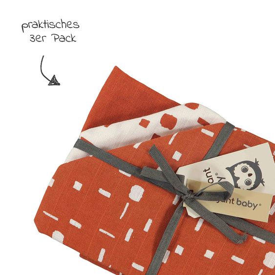Briljant Baby Mullwindeln 3er Pack 70 x 70 cm - Art - Picante