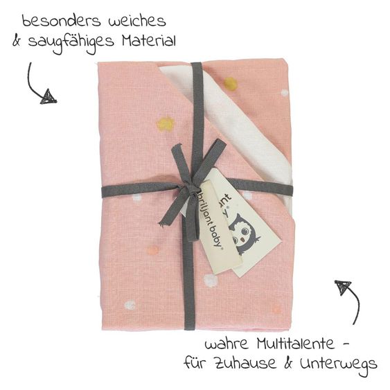 Briljant Baby Mullwindeln 3er Pack 70 x 70 cm - Sunny - Rosa