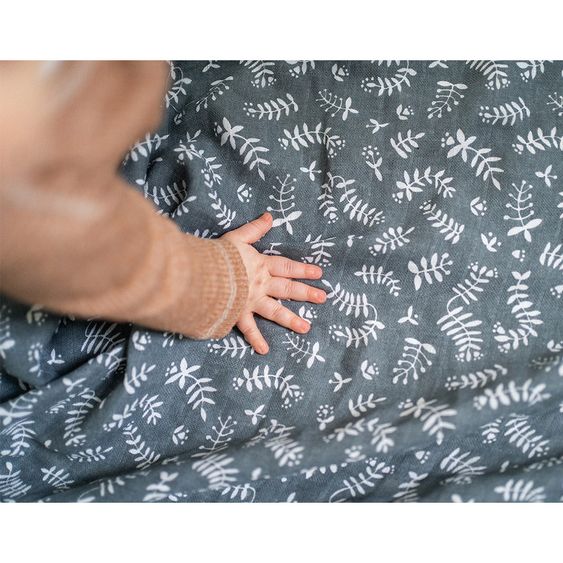 Briljant Baby Mullwindeln 4er Pack 70 x 70 cm - Botanic - Organic Cotton - Blau-Grau