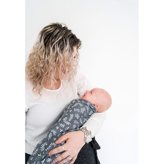 Briljant Baby Mullwindeln 4er Pack 70 x 70 cm - Botanic - Organic Cotton - Blau-Grau