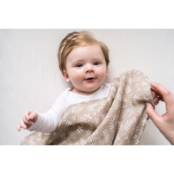 Briljant Baby Mullwindeln 4er Pack 70 x 70 cm - Botanic - Organic Cotton - Sand