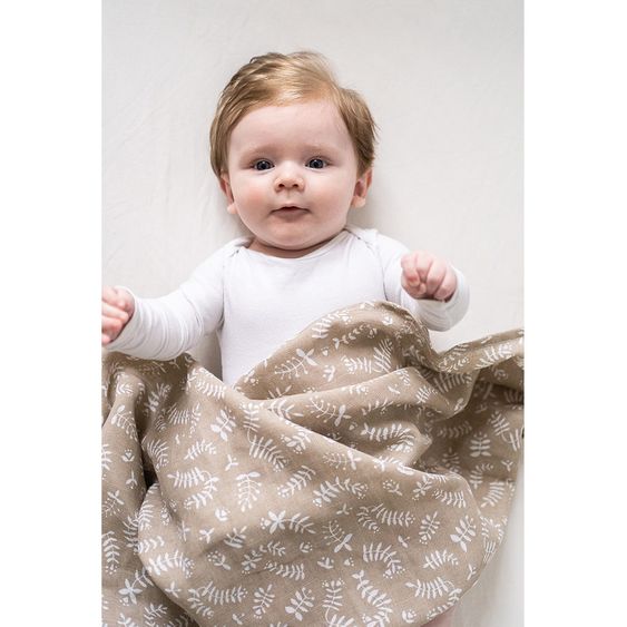 Briljant Baby Mullwindeln 4er Pack 70 x 70 cm - Botanic - Organic Cotton - Sand