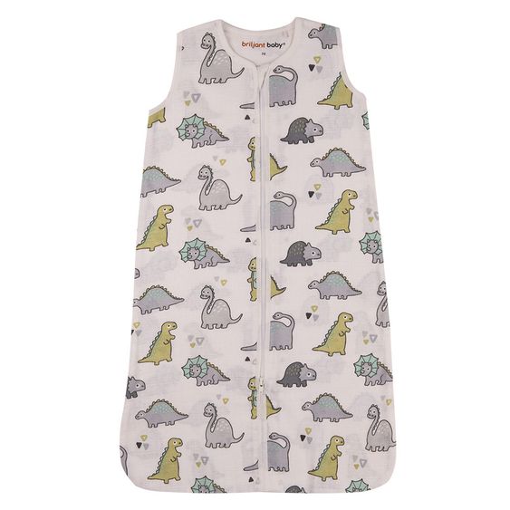 Briljant Baby Sommer-Schlafsack Mull - Dinos Weiß - Gr. 70 cm
