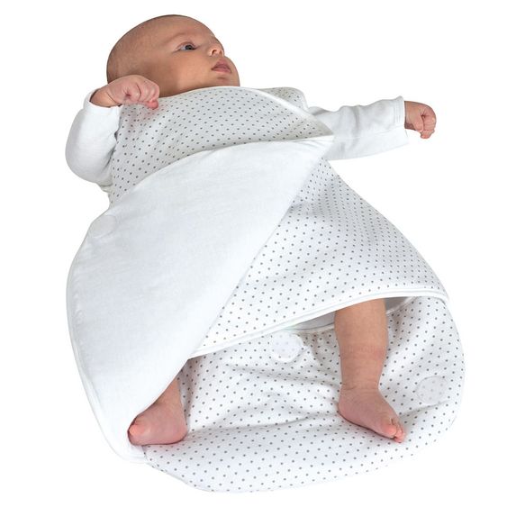 Candide Erstlings-Wickel-Schlafsack 55 cm - Sternchen - Weiß Grau