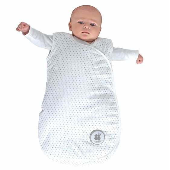 Candide Erstlings-Wickel-Schlafsack 55 cm - Sternchen - Weiß Grau