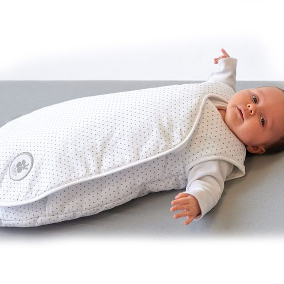 Candide Erstlings-Wickel-Schlafsack 55 cm - Sternchen - Weiß Grau
