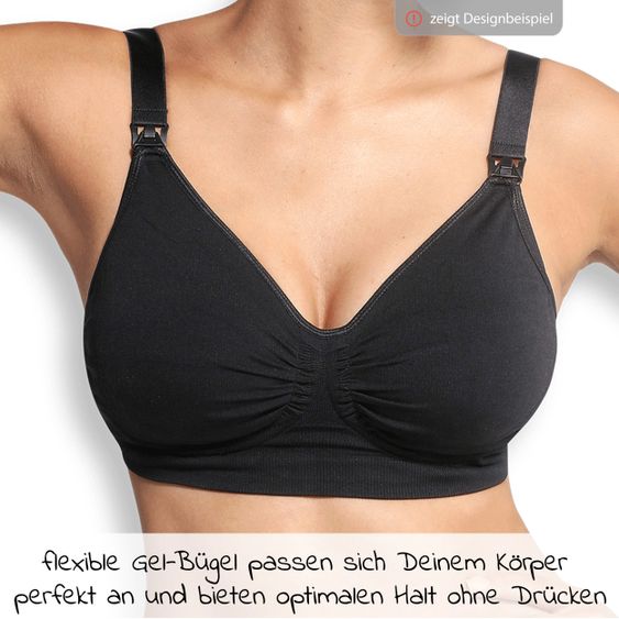Carriwell Carri-Gel Pregnancy & Nursing Bra Seamless Gel Underwire Deluxe - Black - Size S