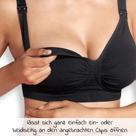 Carriwell Carri-Gel Schwangerschafts & Still-BH Seamless Gelbügel - Schwarz - Gr. M