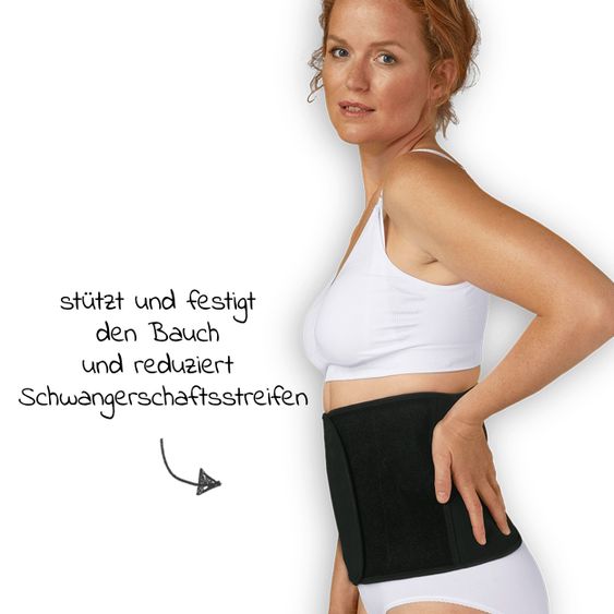 Carriwell Rückbildungs-Gürtel Bio-Baumwolle - Schwarz - Gr. S / M