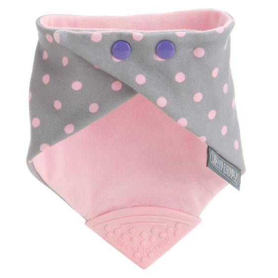 Cheeky Chompers Wende-Halstuch Neckerchew mit Beißecke - Polka Dot Pink