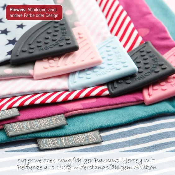 Cheeky Chompers Wende-Halstuch Neckerchew mit Beißecke - Polka Dot Pink