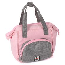 Doll's changing bag - pink melange-grey