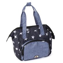 Doll's changing bag - Stars - Navy blue