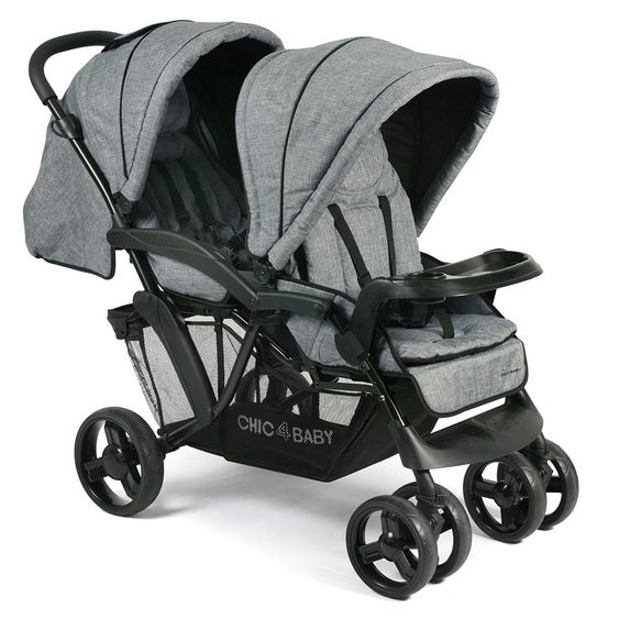 Chic 4 Baby Geschwisterwagen Doppio - Jeans Grey Blue