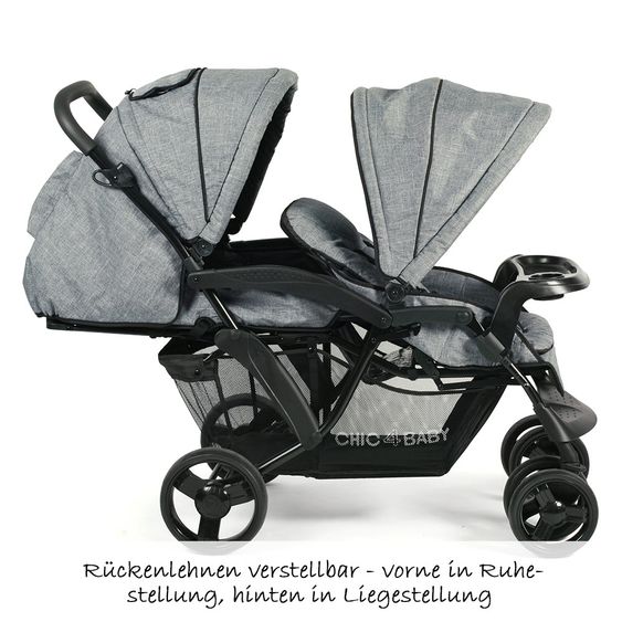 Chic 4 Baby Geschwisterwagen Doppio - Jeans Grey Blue