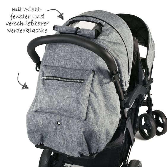 Chic 4 Baby Geschwisterwagen Doppio - Jeans Grey Blue