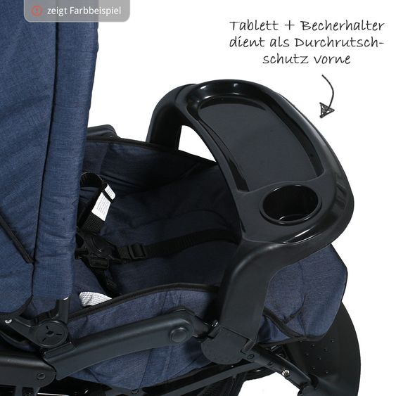 Chic 4 Baby Geschwisterwagen Doppio - Jeans Grey Blue