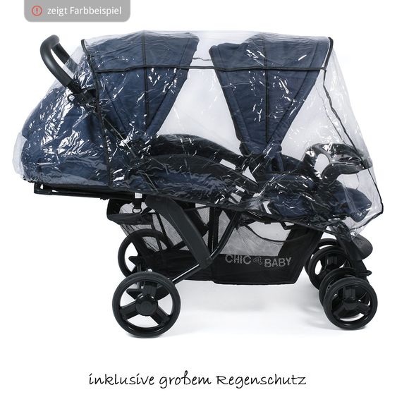 Chic 4 Baby Geschwisterwagen Doppio - Jeans Grey Blue