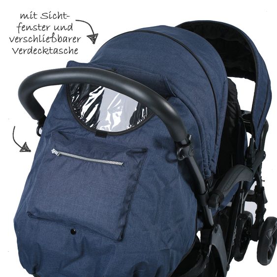 Chic 4 Baby Geschwisterwagen Doppio - Jeans Navy Blue