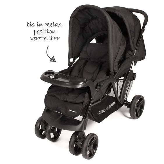 Chic 4 Baby Geschwisterwagen Doppio - Schwarz