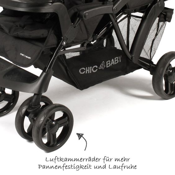 Chic 4 Baby Geschwisterwagen Doppio - Schwarz