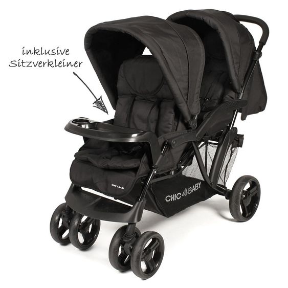 Chic 4 Baby Geschwisterwagen Doppio - Schwarz
