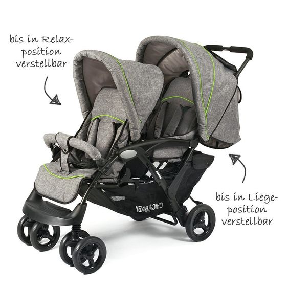 Chic 4 Baby Sibling carriage Duo - Jeans Grey