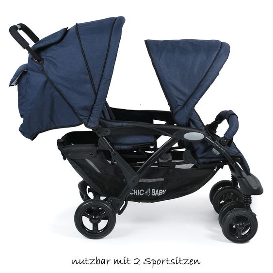 Chic 4 Baby Geschwisterwagen Duo - Jeans Navy Blue