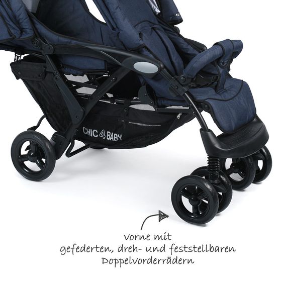 Chic 4 Baby Geschwisterwagen Duo - Jeans Navy Blue