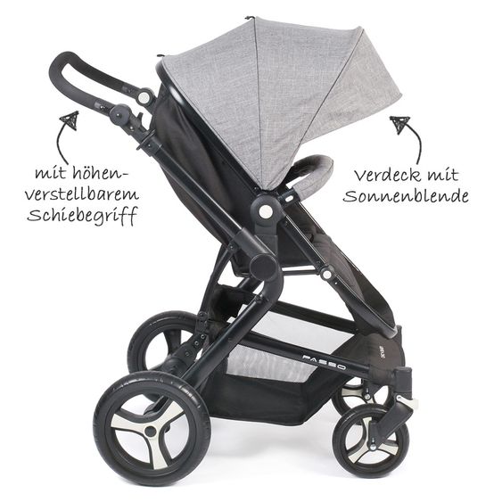 Chic 4 Baby Kombi-Kinderwagen Passo - Jeans Grey