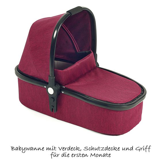 Chic 4 Baby Kombi-Kinderwagen Platino - Rot