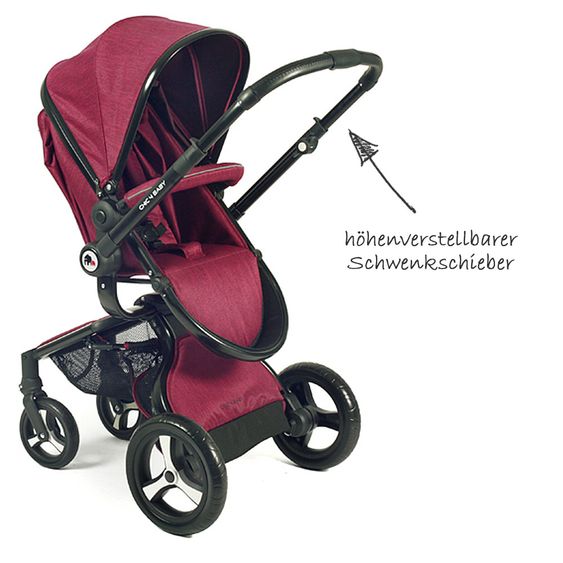 Chic 4 Baby Kombi-Kinderwagen Platino - Rot
