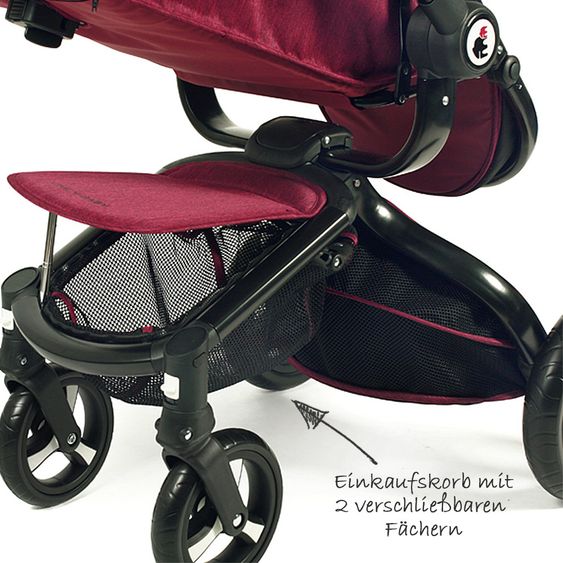 Chic 4 Baby Kombi-Kinderwagen Platino - Rot